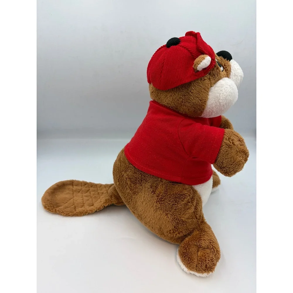 Buc-ee's Plush Beaver Mascot Red T-Shirt Corduroy Hat Stuffed Animal 10 Inch